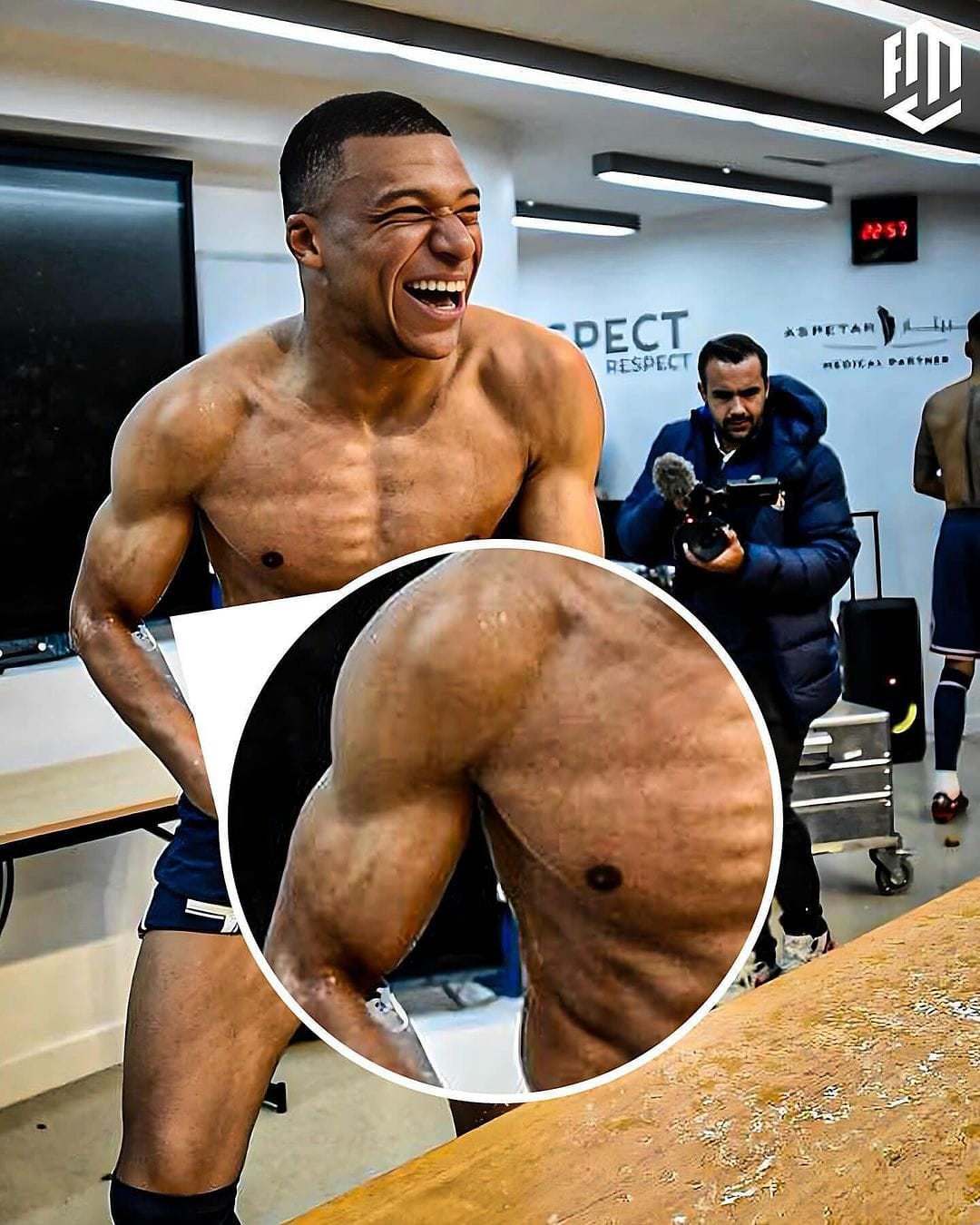 Mbappe has proven that he has no rival at Real Madrid when showing off his six-pack body with his teammates