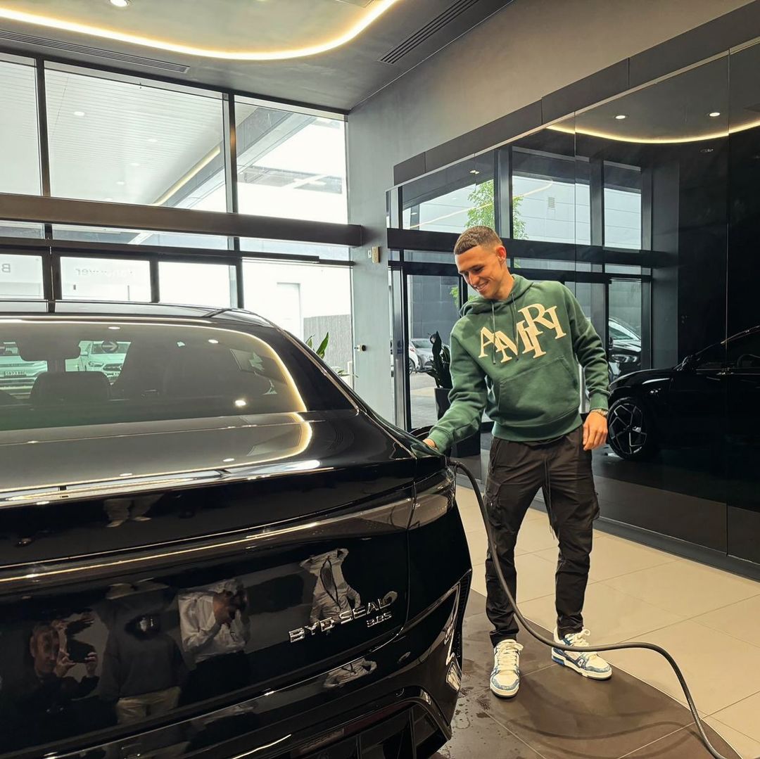 Phil Foden displays his new car in anticipation of welcoming a new family member